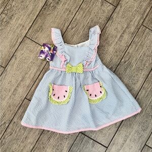 Blueberi Boulevard Blue and Pink Striped Dress